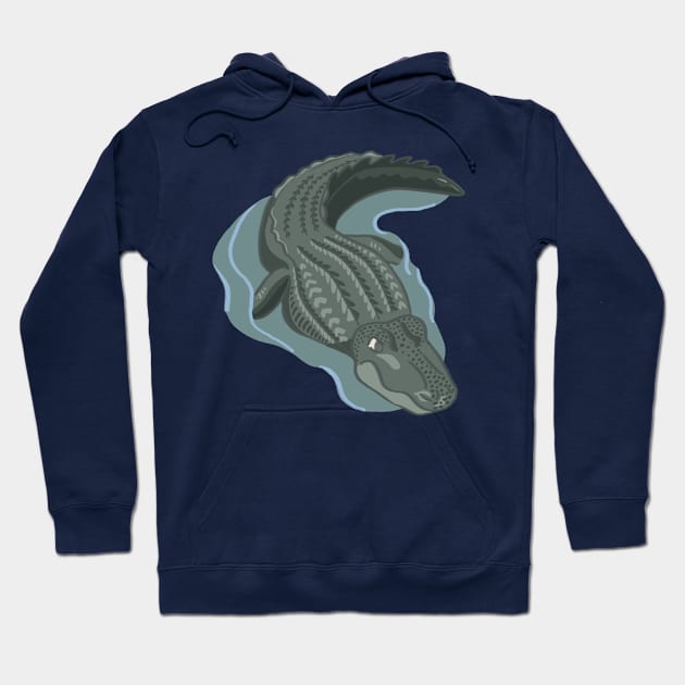 Aquatic Crocodile Hoodie by danyellysdoodles